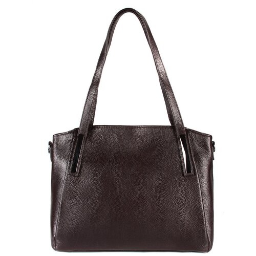 фото Сумка/сумка женская/сумка женская натуральная кожа/meyninger/св20203/темно-коричневый/модель шоппер/вмещает формат а4