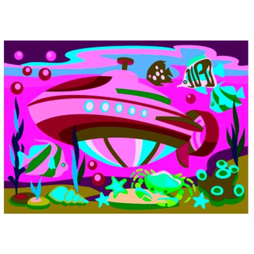 Набор для творчества Картина по номерам для малышей Подводная лодка Ркн-103 Lori картина по номерам для малышей транспорт подводная лодка набор ркн 103 1793558