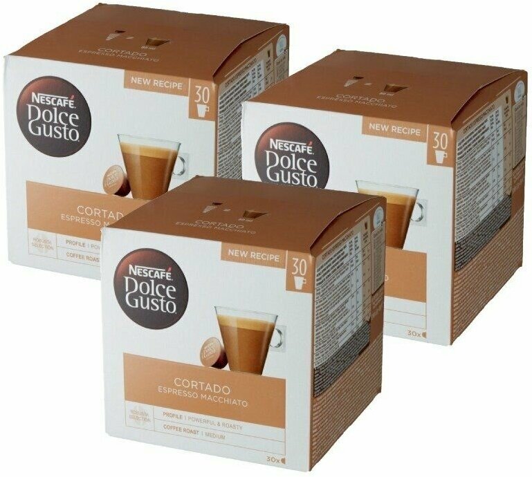 Кофе NESCAFE DOLCE GUSTO CORTADO капсулы 3 x 30 / Нескафе Дольче Густо 90 шт - фотография № 3