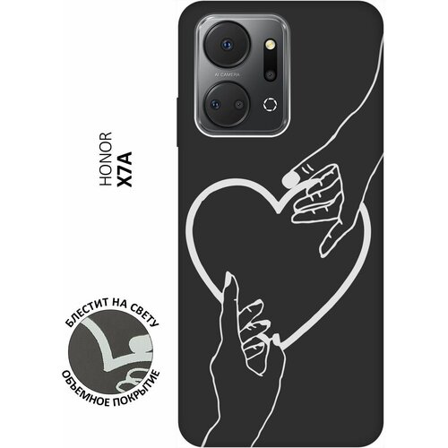 Матовый Soft Touch силиконовый чехол на Honor X7a, Хонор Х7а с 3D принтом Hands W черный матовый soft touch силиконовый чехол на honor x7a хонор х7а с 3d принтом go sleep w черный