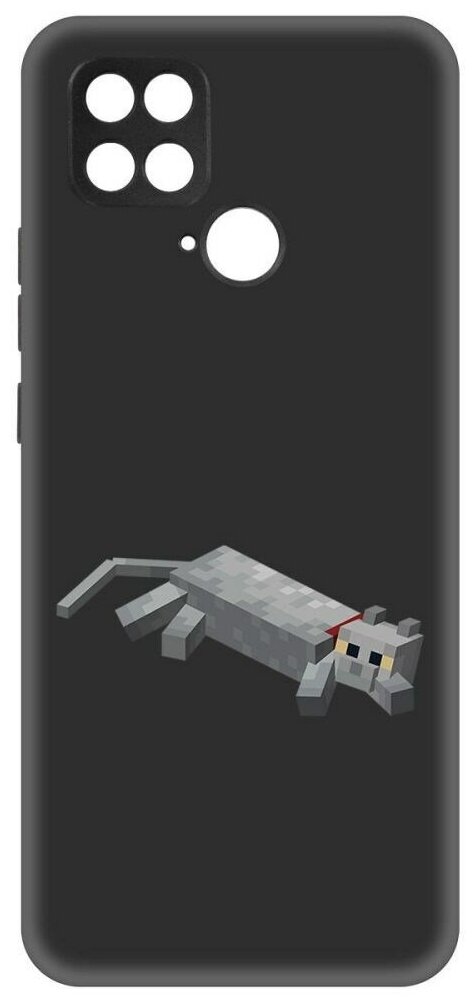 Чехол-накладка Krutoff Soft Case Minecraft-Кошка для Xiaomi Poco C40 черный