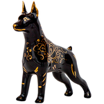 Статуэтка Собака Пинчер Купированный Породистая Гжель ручная роспись - изображение