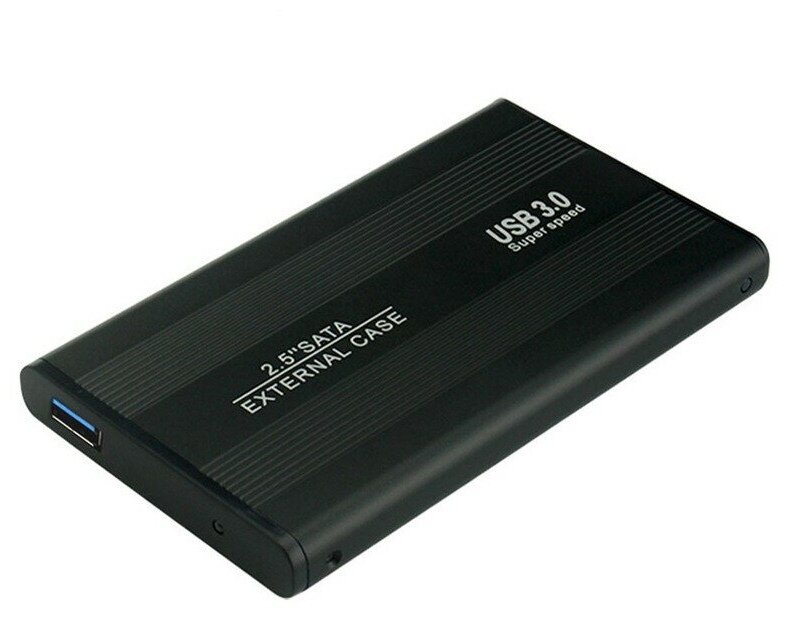 Корпус для внешнего накопителя жесткого диска (алюминиевый) SATA HDD SSD 25" c USB 30 черный