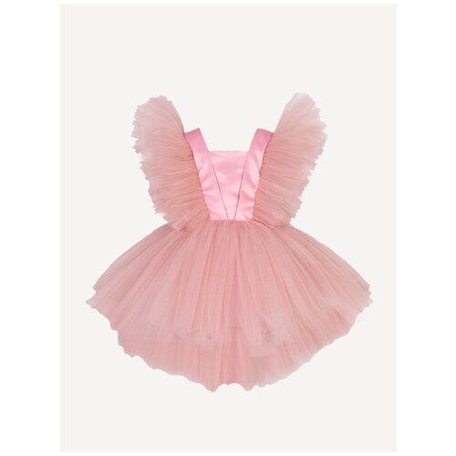 Платье для девочки нарядное со шлейфом Стрекоза Розовый 116-122