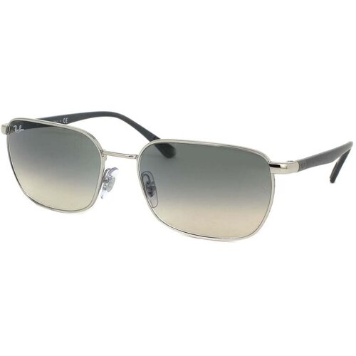 Солнцезащитные очки Ray-Ban, прямоугольные, оправа: металл, градиентные, серебряный