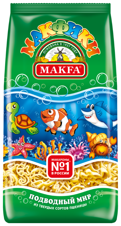 Макароны Makfa Макфики подводный мир фигурные