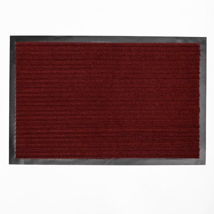 Коврик придверный влаговпитывающий «Стандарт», 40×60 см, ребристый, цвет бордовый - фотография № 2
