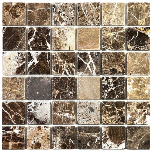 Мозаика из мрамора Natural Mosaic 7M022-48T-(Emperador-Dark) коричневый темный квадрат матовый