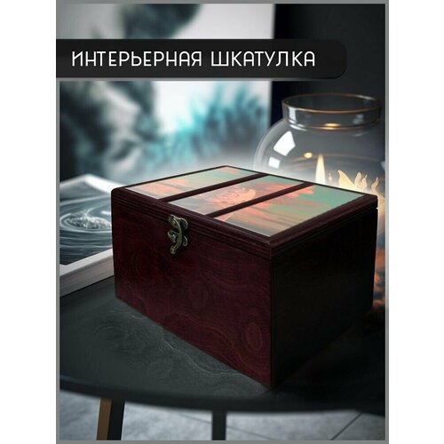 Шкатулка интерьерная Тройная для украшений вишневая 22x17x12 см Эстетика -43