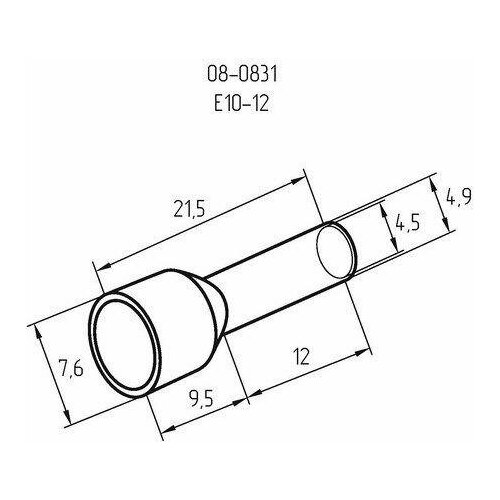 abb 7tca301140r0014 ншви наконечник каб spec kon с нейлоновой изоляцией втулочный медь луженая красный 1мм2 10 мм 1000шт Наконечник штыревой втулочный изолир. (НШВИ F-12мм) 10кв. мм (СЕ100012red) красн. | код 08-0831 | Rexant ( упак.1000шт.)