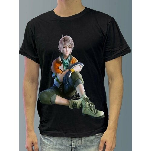 фото Футболка мужская черная из хлопка с dtf рисунком игры final fantasy - 3130 будь на стиле