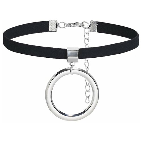 фото Чокер nothing but love дерзкий чокер "монреаль с подвеской кольцо", длина 31 см, черный, серебряный