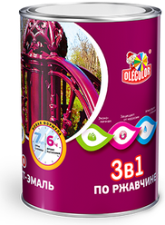 Грунт-эмаль по ржавчине 3 в 1 OLECOLOR (Артикул: 4300008518; Цвет: Красный 3020; Фасовка = 2 кг)