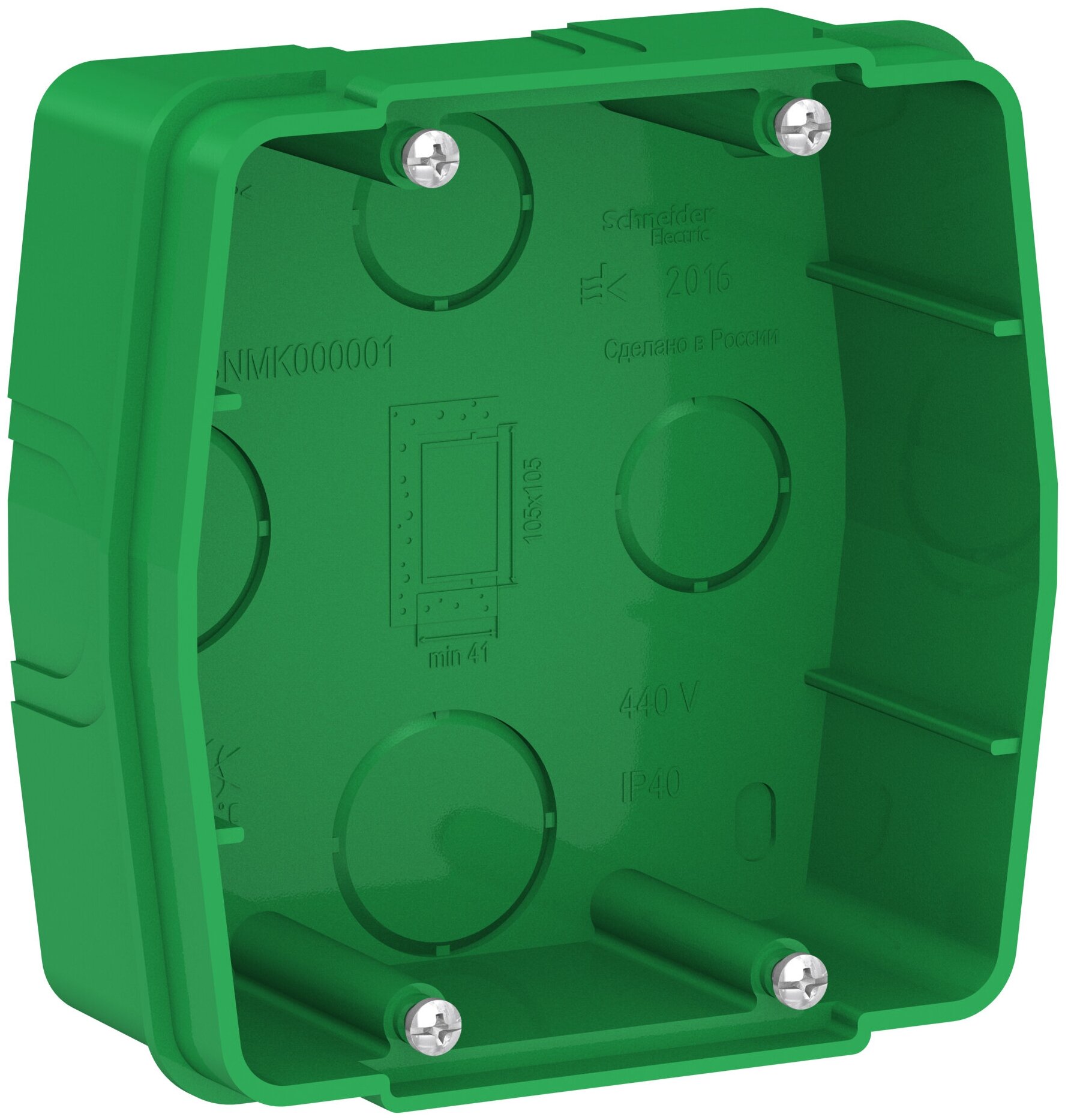 Серия Schneider electric BLANCA коробка монтажная для силовых розеток, зеленый BLNMK000001