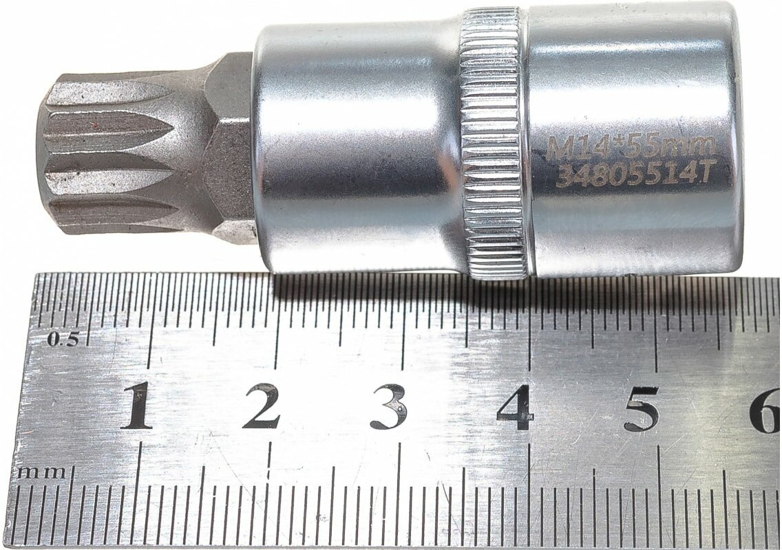 Головка бита SPLINE 12-лучевая M14 с отверстием 1/2"(L-55мм) Forsage F-34805514T - фотография № 4
