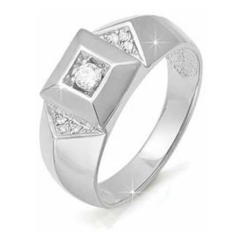 фото Серебряное кольцо кюз del'ta dс040186 с фианитом, размер 21,5 diamant-online