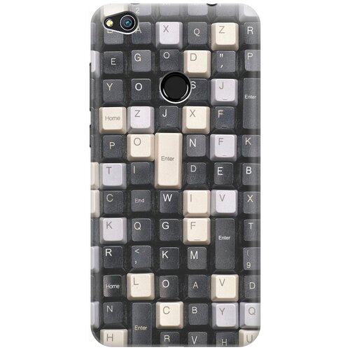 фото Re:pa накладка transparent для honor 8 lite / huawei p8 lite (2017) с принтом "черно-белые клавиши"