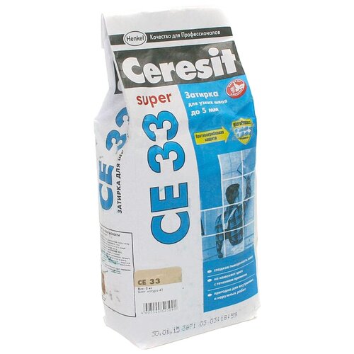Затирка Ceresit CE 33 Super, 2 кг, натура 41 затирка ceresit ce 33 super 2 кг жасмин 40