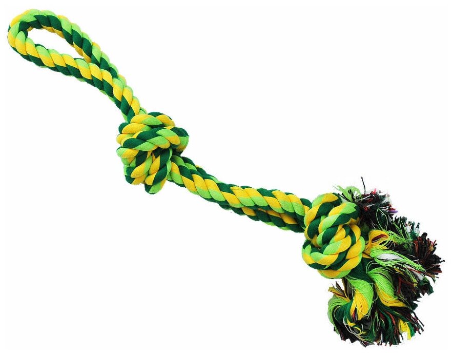 N1 Грейфер веревка плетеная с двумя узлами и ручкой, 40см - фотография № 1