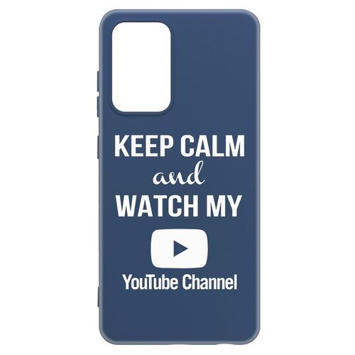 фото Чехол-накладка krutoff silicone case youtube для samsung galaxy a72 (a725) синий krutoff group