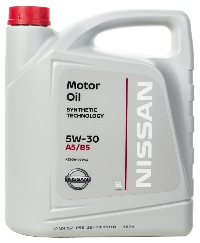 Моторное масло Nissan Motor Oil 5w30 A5/В5 5 л, артикул KE900-99943 — купить в интернет-магазине по низкой цене на Яндекс Маркете