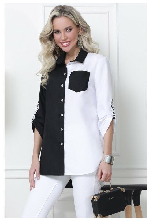 Блуза  DStrend, размер 50, черный, белый