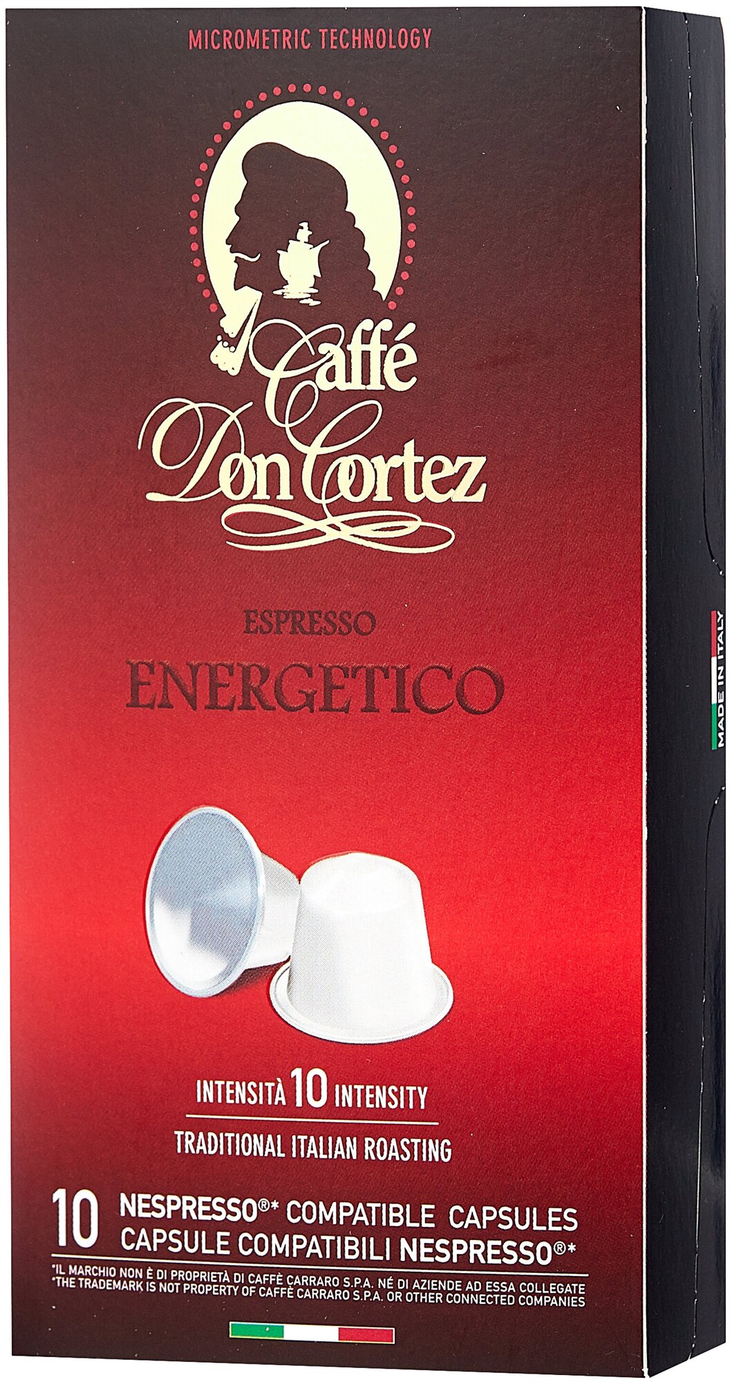 Кофе в капсулах формата nespresso DON CORTEZ (N) ENERGETICO 10шт - фотография № 1