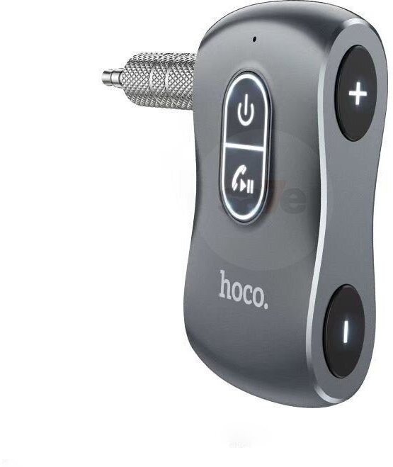 AUX Bluetooth Ресивер hoco E73 автомобильный Bluetooth адаптер для музыки и громкой связи темно-серый