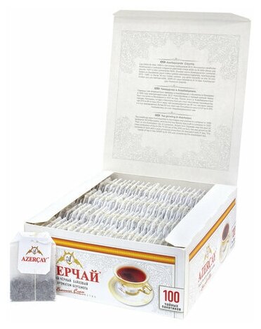 Чай азерчай черный с бергамотом, 100 пакетиков с ярлычками по 2 г, картонная коробка, 419830 - фотография № 9