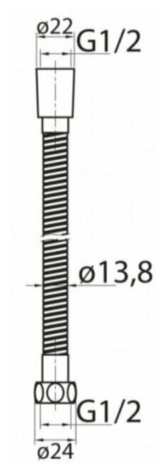 Шланг для душа G-Lauf URG-1103,150 см, подключение 1/2*1/2