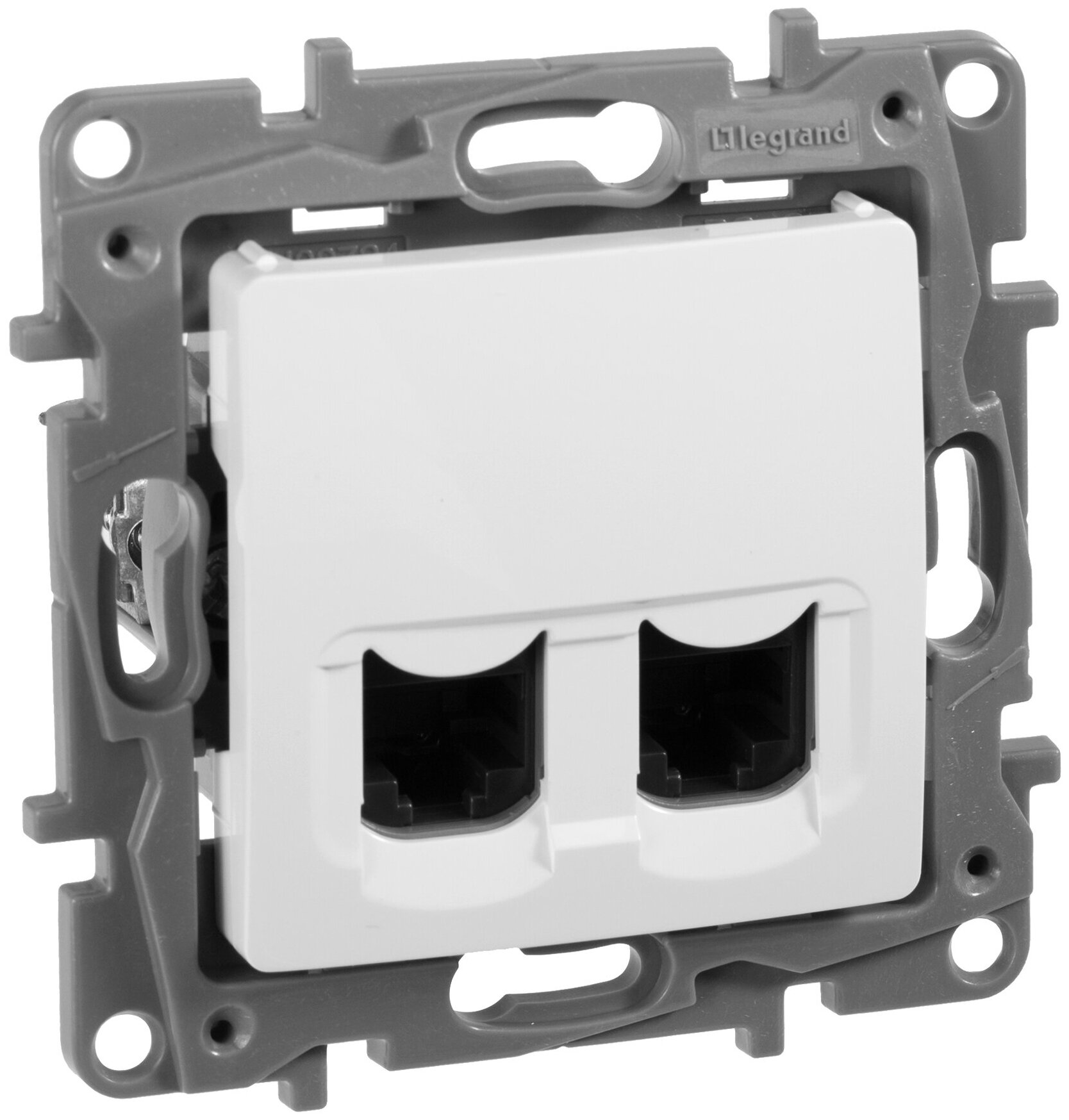 Розетка компьютерная Legrand 2-м СП Etika RJ45 кат.5E UTP механизм бел, 672255