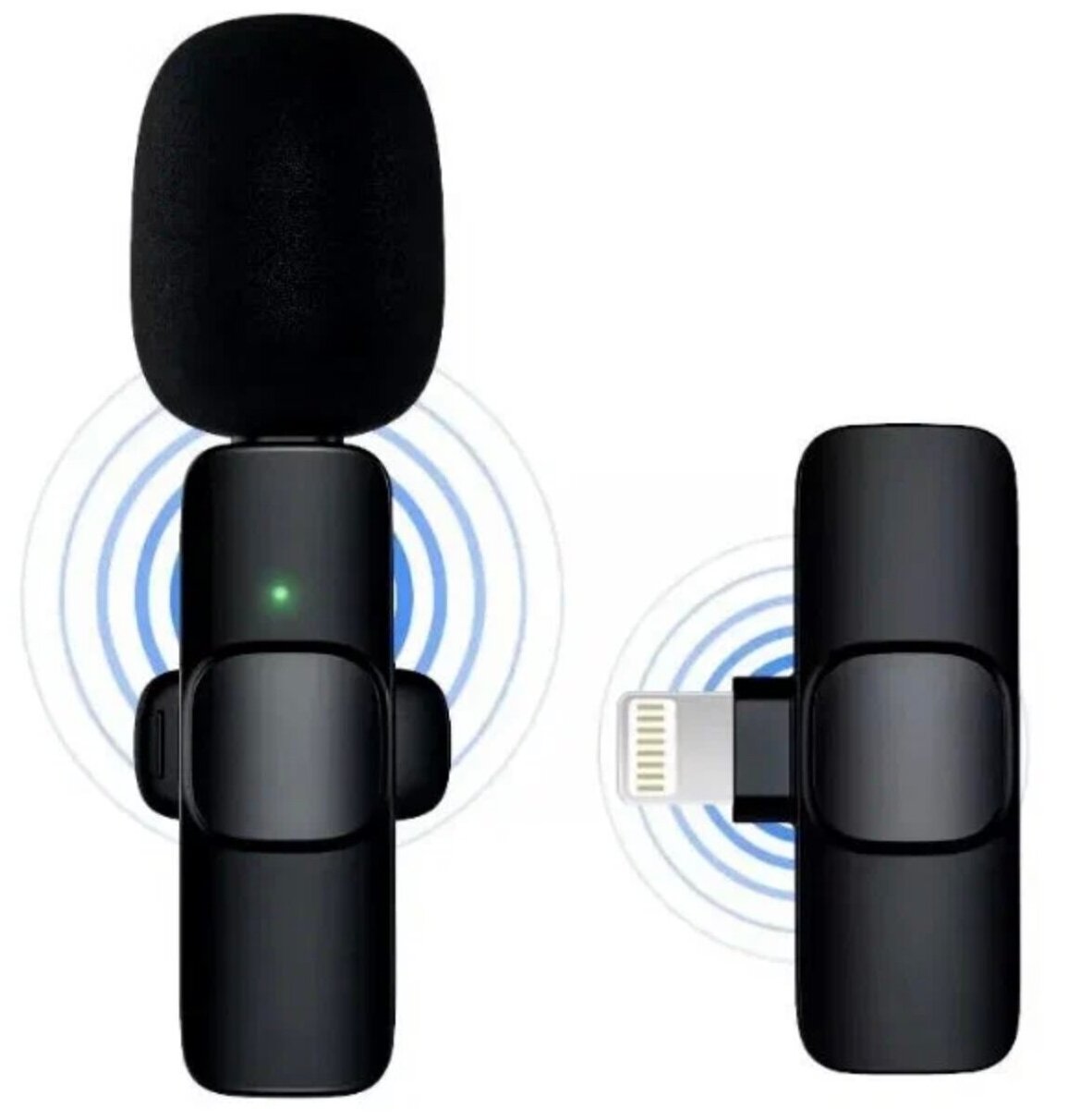 Микрофон Беспроводной Петличный К9 /VIDEO CONTENT/iPhone и iPad/динамический/без шума/запись сторис и прямых эфиров/всенаправленный/черный