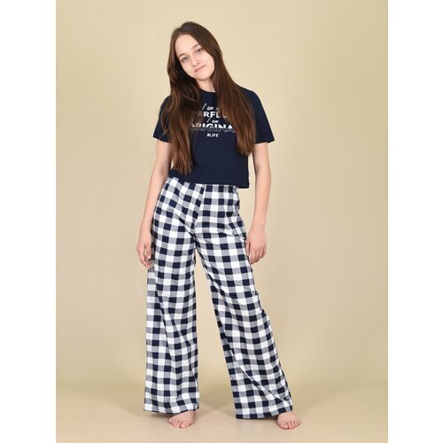 Пижама LIDЭКО, брюки, лонгслив, карманы, размер 72/140, мультиколор