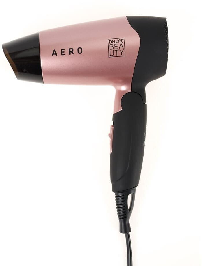 Фен DEWAL BEAUTY Aero Rose, дорожный, чёрно-розовый, 1400 Вт, 1 насадка