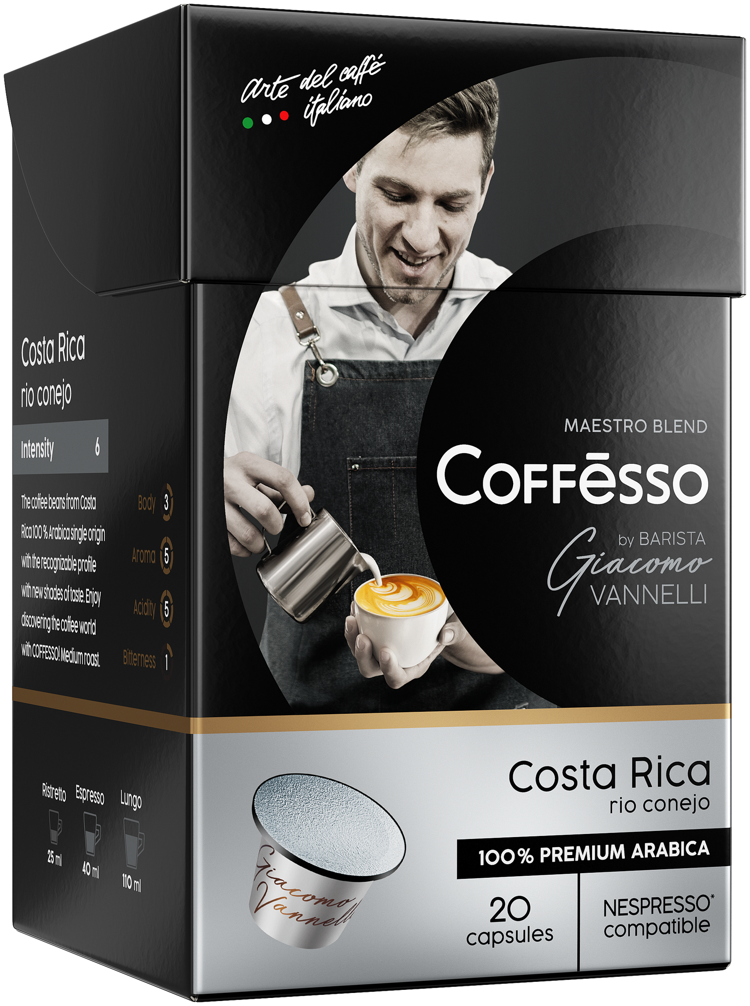Кофе Coffesso "Vannelli Silver Costa Rica" капсула 100 гр, 20 шт по 5 гр - фотография № 3