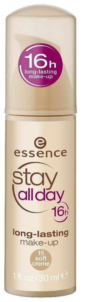 Эссенс / Essence - Тональная основа Stay All Day 16H long-lasting тон 15 Soft cream 30 мл