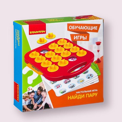 Обучающие игры Bondibon Настольная игра «найди пару», BOX 21x5.6x21 см