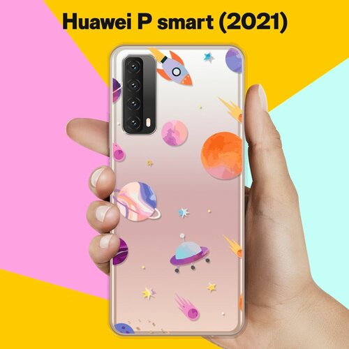 Силиконовый чехол Узор из планет на Huawei P Smart 2021 силиконовый чехол узор из слонов на huawei p smart 2021