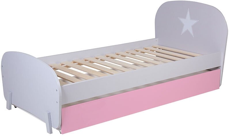 Кровать детская Polini kids Mirum 1915 c ящиком, серый / розовый