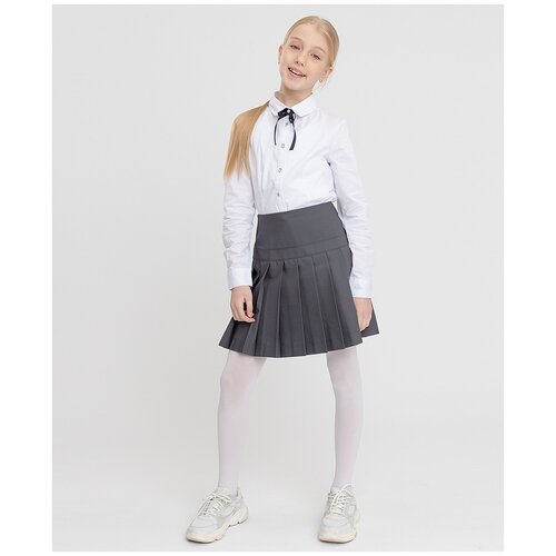 Школьная юбка Button Blue, размер 170, серый