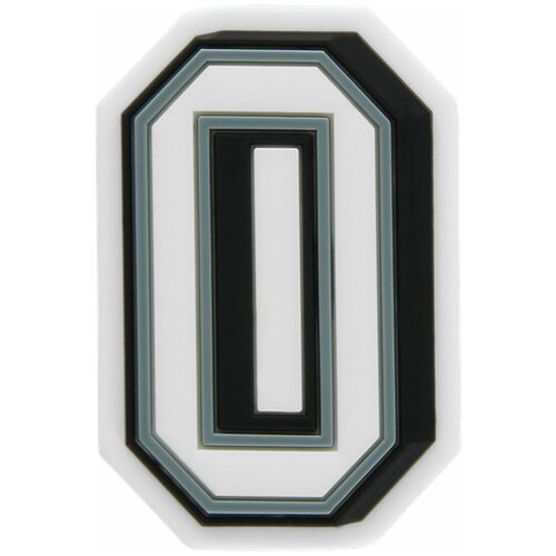 Украшение для обуви для обуви Jibbitz Number 0 черный/белый