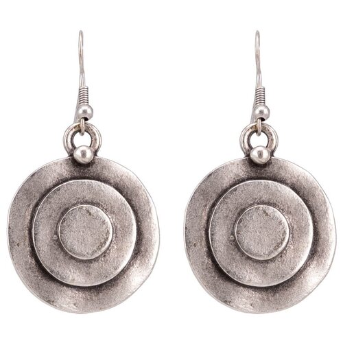 фото Серьги бижутерные круглые (замок-крючок, бижутерный сплав, серебристый) 1-55059 otokodesign