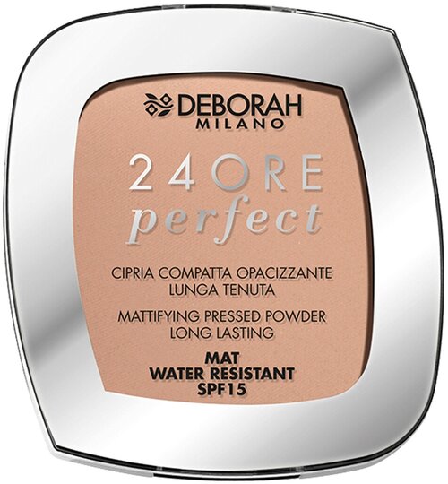 Deborah Milano Пудра для лица матирующая стойкая 24Ore Perfect, тон 04 beige / бежевый