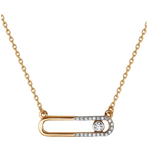 фото Эстет золотое колье-подвеска с фианитами 01л111776р, 45 см, 3.11 г