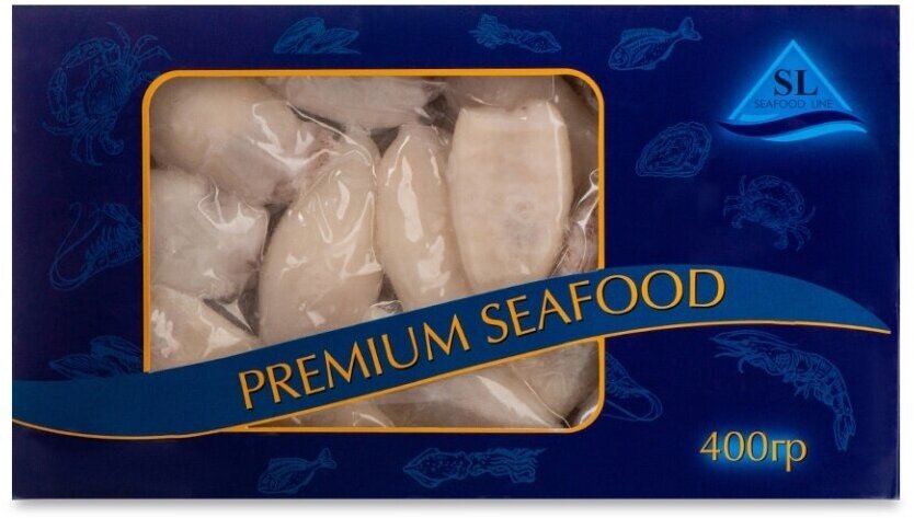Кальмары мини Seafood Line, с щупальцами, очищенные глазурь 7%, калибр 41-60 шт в кг, Таиланд
