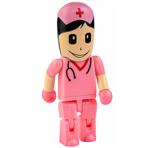 Подарочная флешка врач В розовом костюме оригинальный сувенирный USB-накопитель 32GB