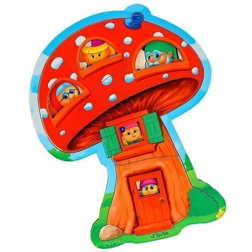 фото Деревянная рамка-вкладыш для малышей, развивающая игрушка "семья гномов" нет бренда