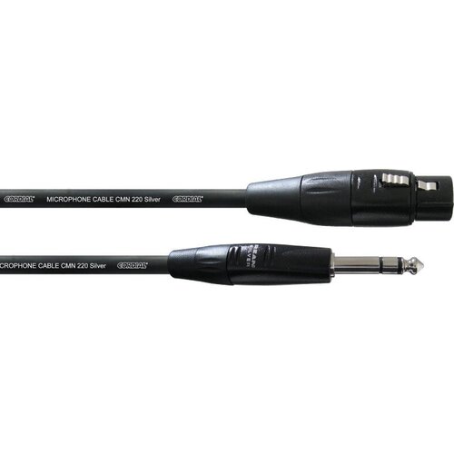 Cordial CIM 1,5 FV инструментальный кабель XLR F/джек стерео 6,3 мм M, 1,5 м, черный cordial cfm 6 fv инструментальный кабель xlr female джек стерео