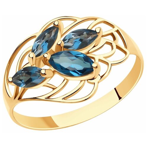 фото Sokolov кольцо из золота с топазами 715999, размер 18