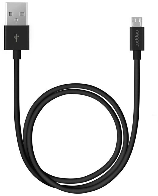 Кабель Deppa USB - micro USB, 3м, черный